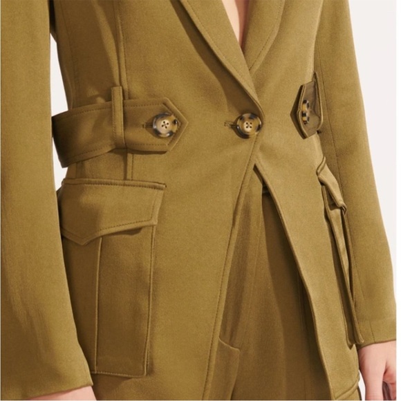 NEW VERONICA BEARD Myla Dickey Blazer Suit Olive Size 2 - Picture 3 of 16